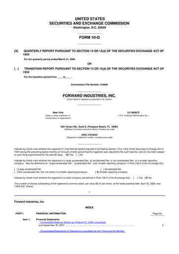 Vorschaubild Forward Industries 10-Q Quartalsbericht  