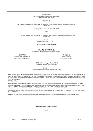 Thumbnail Alamo Group 10-Q Quarterly Report FY 