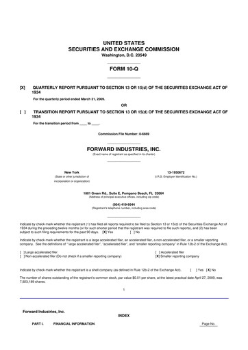 Vorschaubild Forward Industries 10-Q Quartalsbericht  