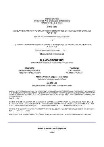 Thumbnail Alamo Group 10-Q Quarterly Report FY 