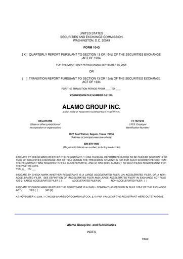 Thumbnail Alamo Group 10-Q Quarterly Report FY 