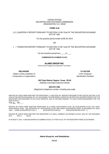 Thumbnail Alamo Group 10-Q Quarterly Report FY 