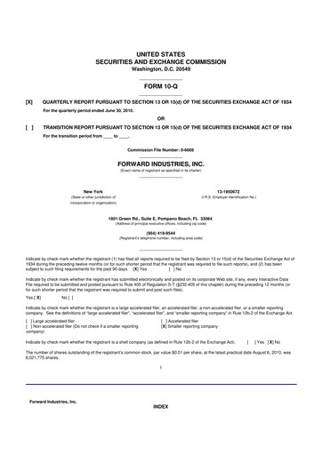 Vorschaubild Forward Industries 10-Q Quartalsbericht  