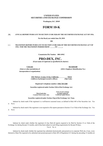 Vorschaubild Pro-Dex 10-K Jahresbericht 