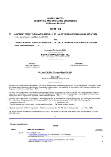 Vorschaubild Forward Industries 10-Q Quartalsbericht  