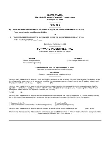 Vorschaubild Forward Industries 10-Q Quartalsbericht 2014 