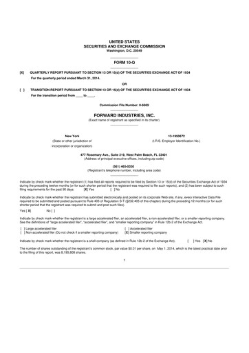 Vorschaubild Forward Industries 10-Q Quartalsbericht 2014 