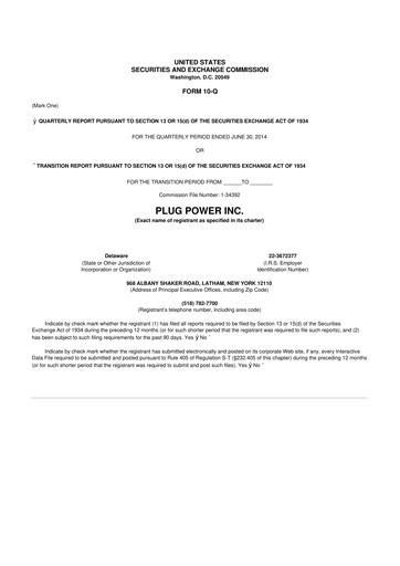 Thumbnail Plug Power 10-Q Quarterly Report FY2014 