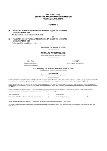 Vorschaubild Forward Industries 10-Q Quartalsbericht 2016 