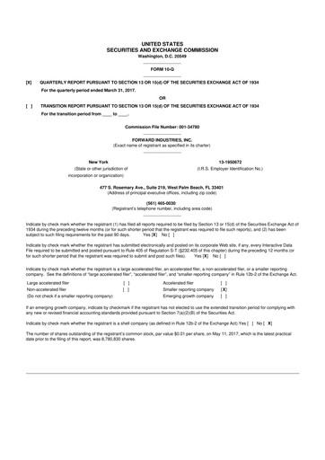 Vorschaubild Forward Industries 10-Q Quartalsbericht 2017 