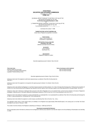 Thumbnail Tanger Inc.
 10-K Annual Report 