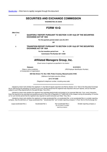 Miniature Affiliated Managers Group 10-Q Rapport trimestriel 2014 