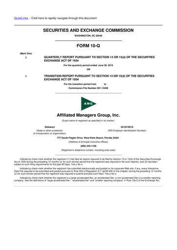 Miniature Affiliated Managers Group 10-Q Rapport trimestriel 2015 
