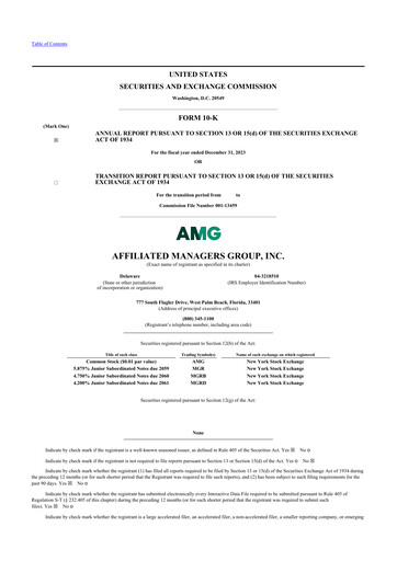 Thumbnail Affiliated Managers Group 10-K Annual Report 