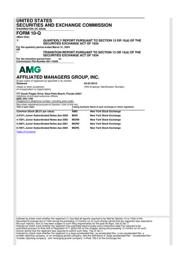 Miniature Affiliated Managers Group 10-Q Rapport trimestriel 2024 
