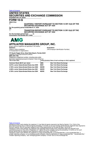 Miniature Affiliated Managers Group 10-Q Rapport trimestriel 2025 