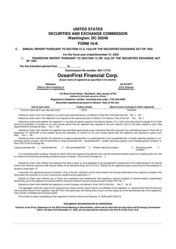 Thumbnail OceanFirst Financial 10-K Annual Report 2025