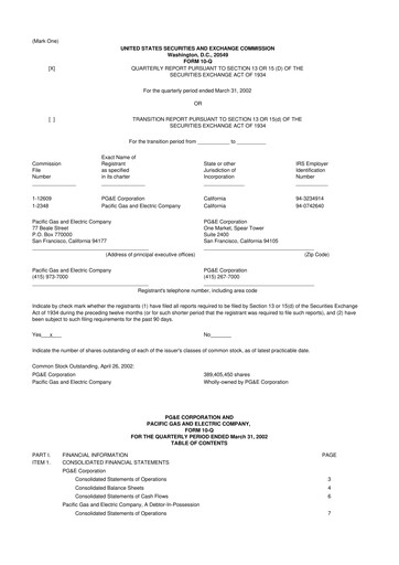 Thumbnail PG&E Corporation 10-Q Quarterly Report FY 