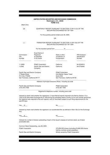 Thumbnail PG&E Corporation 10-Q Quarterly Report FY 