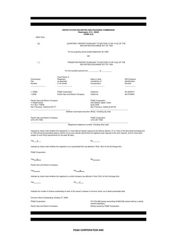 Thumbnail PG&E Corporation 10-Q Quarterly Report FY 