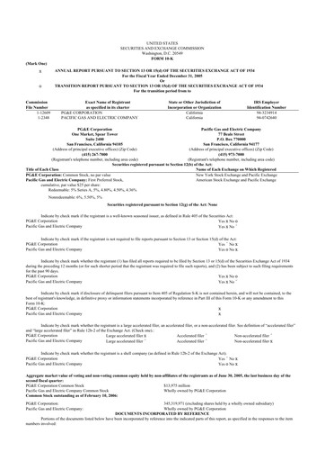 Miniature PG&E Corporation 10-K Rapport annuel 
