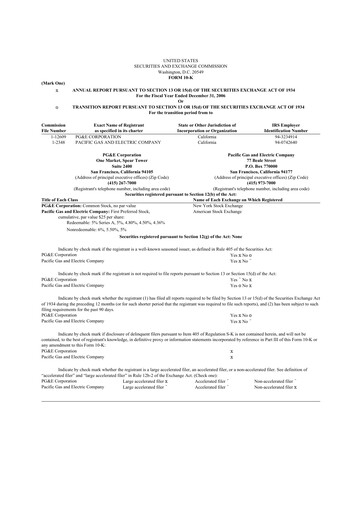 Miniature PG&E Corporation 10-K Rapport annuel 