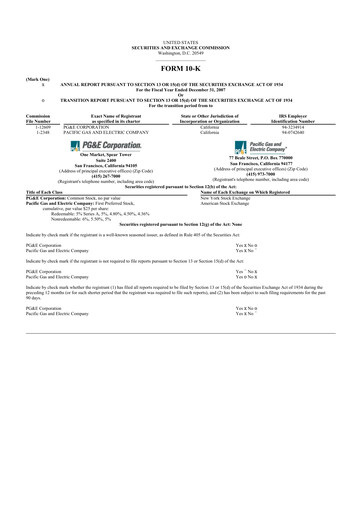 Miniature PG&E Corporation 10-K Rapport annuel 
