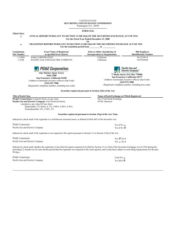 Miniature PG&E Corporation 10-K Rapport annuel 