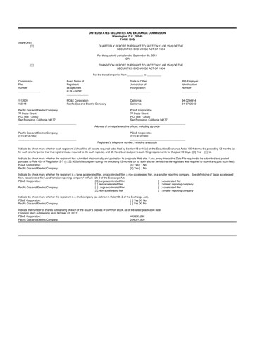 Thumbnail PG&E Corporation 10-Q Quarterly Report FY 