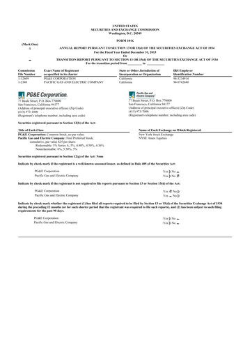 Miniature PG&E Corporation 10-K Rapport annuel 