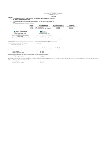 Miniature PG&E Corporation 10-K Rapport annuel 