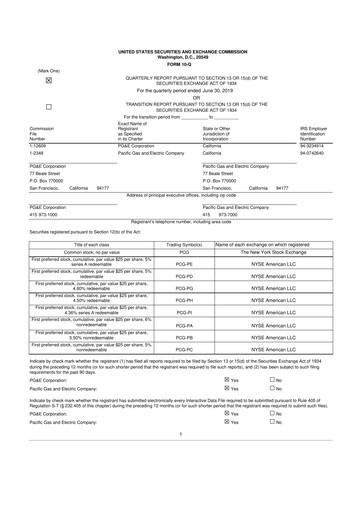 Thumbnail PG&E Corporation 10-Q Quarterly Report FY2019 