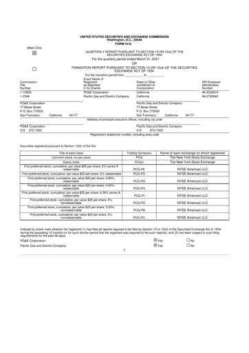 Thumbnail PG&E Corporation 10-Q Quarterly Report FY2021 
