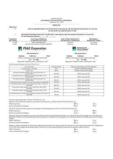 Miniature PG&E Corporation 10-K Rapport annuel 2022