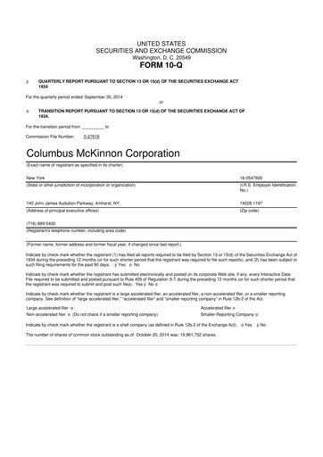 Miniature Columbus McKinnon 10-Q Rapport trimestriel 2015 