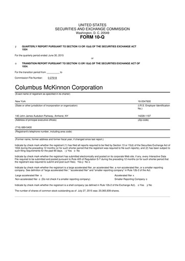 Miniature Columbus McKinnon 10-Q Rapport trimestriel 2016 