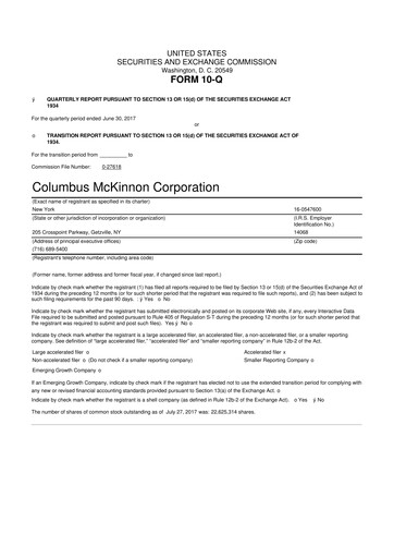 Miniature Columbus McKinnon 10-Q Rapport trimestriel 2018 