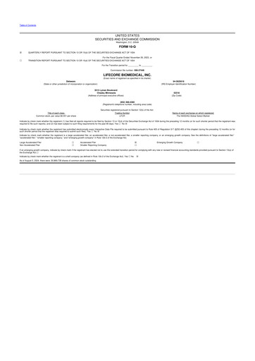 Thumbnail Lifecore Biomedical 10-Q Quarterly Report FY2024 