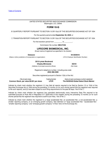 Thumbnail Lifecore Biomedical 10-Q Quarterly Report FY2026 