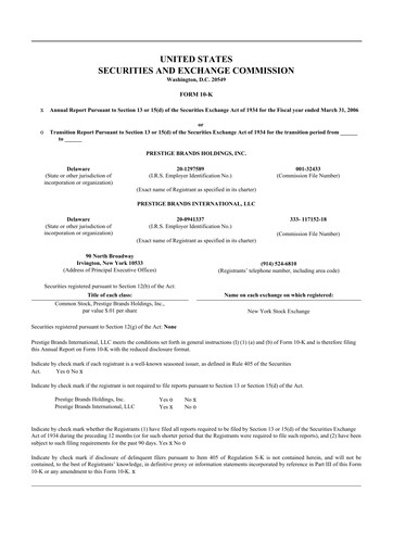 Thumbnail Prestige Consumer Healthcare 10-K Annual Report 