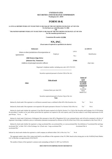 Vorschaubild NN, Inc.
 10-K Jahresbericht 