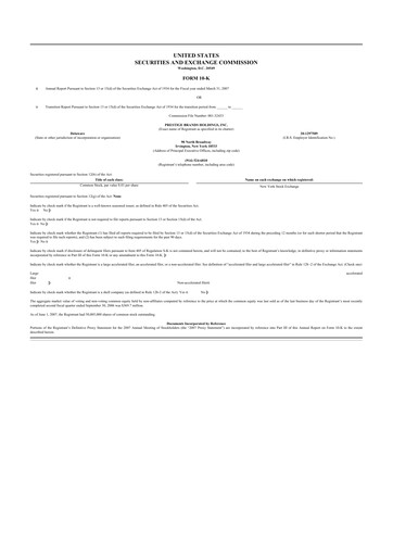 Thumbnail Prestige Consumer Healthcare 10-K Annual Report 