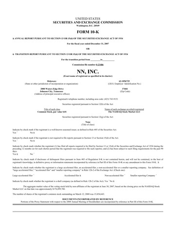 Vorschaubild NN, Inc.
 10-K Jahresbericht 