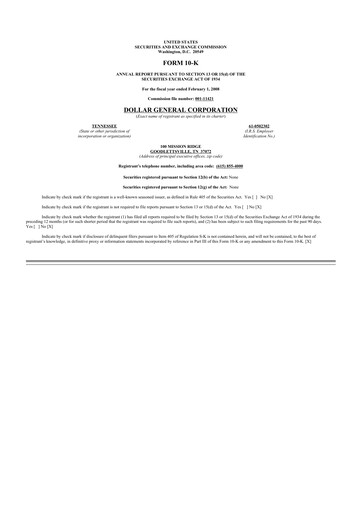 Thumbnail Dollar General 10-K Annual Report 