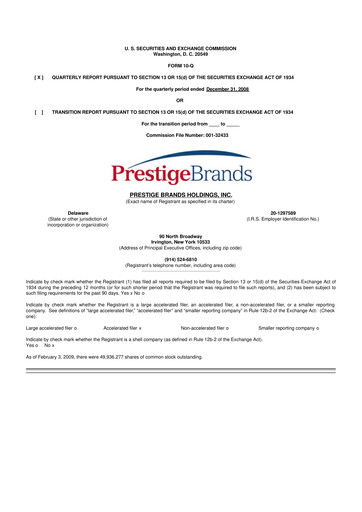 Thumbnail Prestige Consumer Healthcare 10-Q Quarterly Report FY 