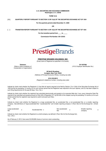 Thumbnail Prestige Consumer Healthcare 10-Q Quarterly Report FY 