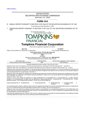 Thumbnail Tompkins Financial 10-K Annual Report 2025