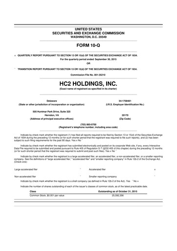 Thumbnail INNOVATE Corp. 10-Q Quarterly Report FY2015 
