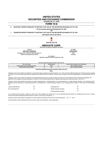 Thumbnail INNOVATE Corp. 10-Q Quarterly Report FY2023 
