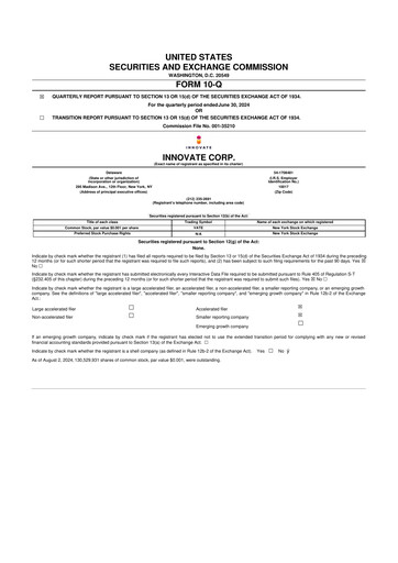 Thumbnail INNOVATE Corp. 10-Q Quarterly Report FY2024 